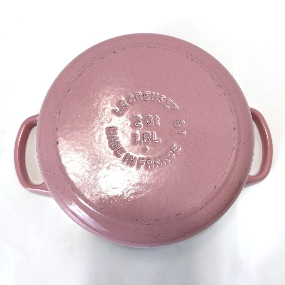 Le Creuset Cocotte Ronde 18cm Shell Pink Light Gold Knob 1.8L Made in France - Picture 9 of 10